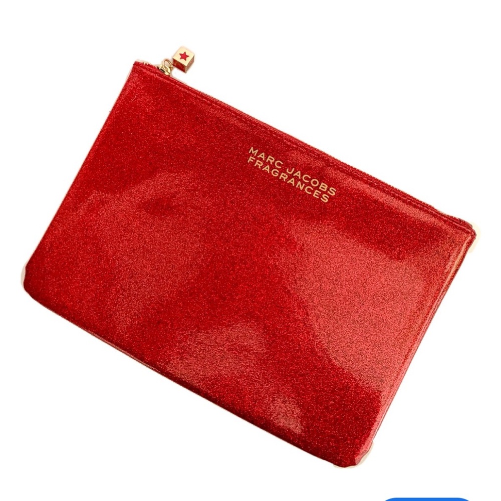 Marc Jacobs Red Glitter Cosmetic Pouch